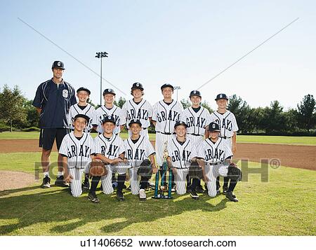 USA, California, Ladera Ranch, portrait of little league players (aged 10-11) View Large Photo Image Stock Image - USA, California, Ladera Ranch, portrait of little league players (aged 10-11). Fotosearch