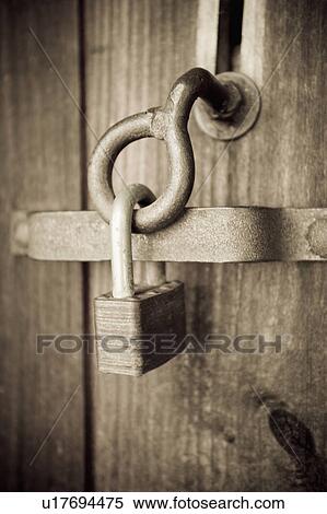 Stock Photography - USA, Maryland, Padlock hanging. Fotosearch