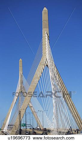 USA, Massachusetts, Boston, Leonard P. Zakim Bunker Hill Memorial Bridge View Large Photo Image Stock Image - USA, Massachusetts, Boston, Leonard P. Zakim Bunker Hill Memorial Bridge. Fotosearch