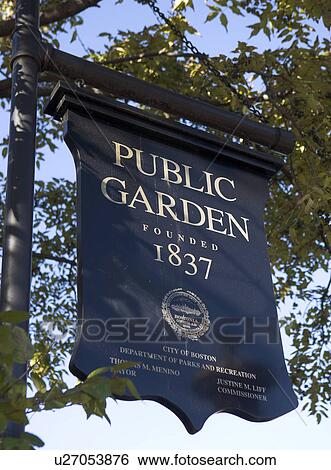 USA, Massachusetts, Boston, Public Garden sign View Large Photo Image Stock Photograph - USA, Massachusetts, Boston, Public Garden sign. Fotosearch