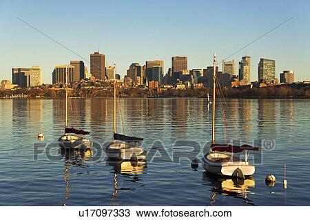 Stock Image - USA, Massachusetts, Boston skyline. Fotosearch
