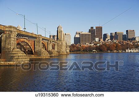 Stock Image - USA, Massachusetts, Boston skyline. Fotosearch