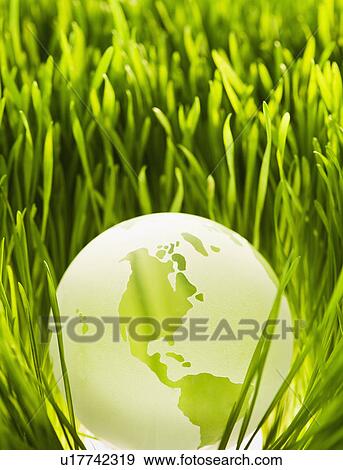 USA, New Jersey, Jersey City, Close-up view of illuminated green globe in grass View Large Photo Image Stock Photo - USA, New Jersey, Jersey City, Close-up view of illuminated green globe in grass. Fotosearch