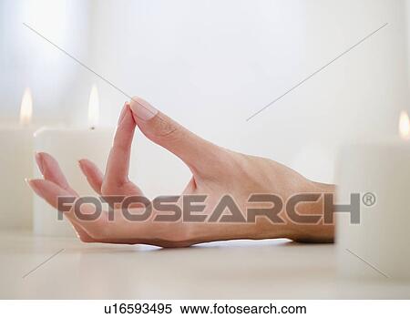 Stock Photography - USA, New Jersey, Jersey City, Close-up view of woman's hand. Fotosearch