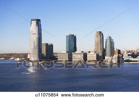 Picture - USA, New Jersey, Jersey City skyline. Fotosearch