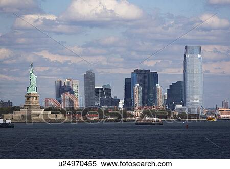 USA, New York City, Skyline with Statue of Liberty View Large Photo Image Stock Photography - USA, New York City, Skyline with Statue of Liberty. Fotosearch
