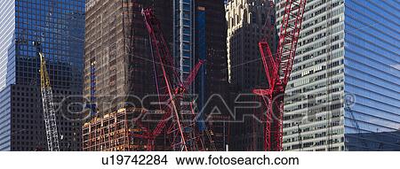 Picture - USA, New York, New York City, Construction site of World Trade Center. Fotosearch