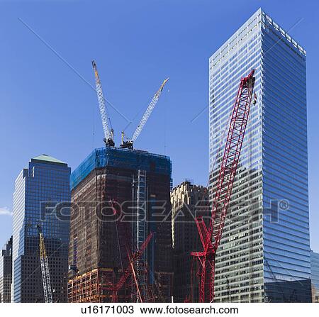 Stock Image - USA, New York, New York City, Construction site of World Trade Center. Fotosearch