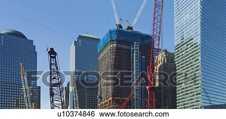 Stock Photograph - USA, New York, New York City, Construction site of World Trade Center. Fotosearch