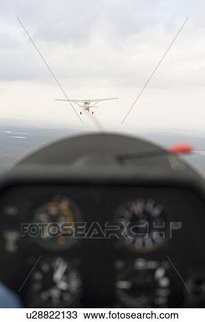 Stock Image - USA, New York State, Wurtsboro, Glider plane and cockpit in the foreground. Fotosearch