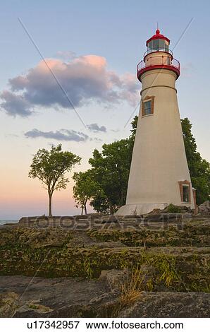 Stock Photo - USA, Ohio, Marble Head Lighthouse. Fotosearch