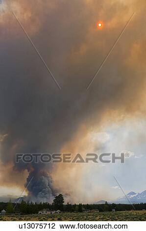 USA, Oregon, forest fire View Large Photo Image Stock Image - USA, Oregon, forest fire. Fotosearch