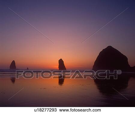 USA, Oregon, Haystack Rock View Large Photo Image Stock Image - USA, Oregon, Haystack Rock. Fotosearch