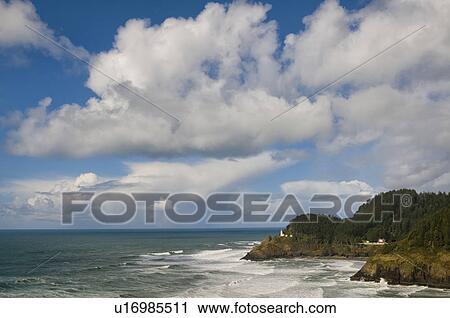 Stock Image - USA, Oregon, Heceta Head Lighthouse. Fotosearch