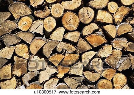 Stock Photo - USA, Vermont, stack of firewood. Fotosearch
