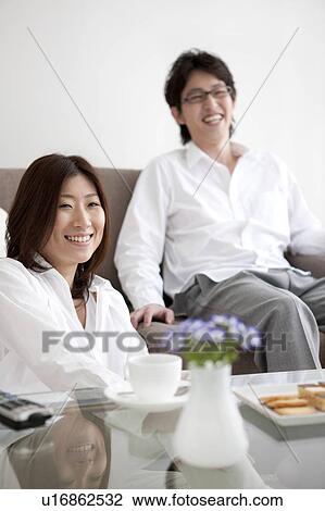 Stock Image - A smiling couple. Fotosearch