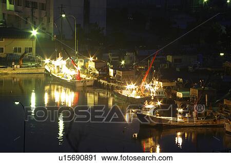 Abuda Port Harbor Fishing Boat Water Illuminated View Large Photo Image Stock Image - Abuda Port Harbor Fishing Boat Water Illuminated. Fotosearch