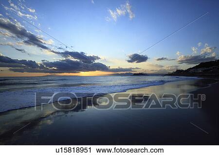 Stock Image - Beach at Twilight. Fotosearch