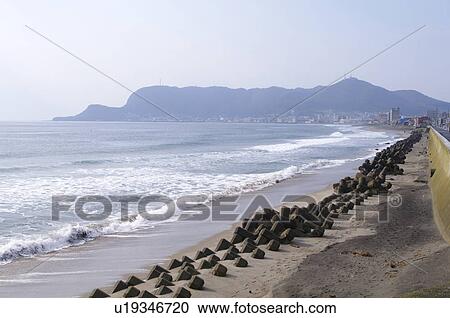 Stock Image - Beach Sea Mountain Horizon Over Water. Fotosearch