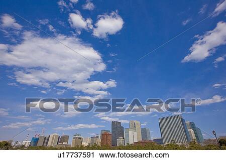 Stock Image - Blue Sky Over Chiyoda Ward. Fotosearch