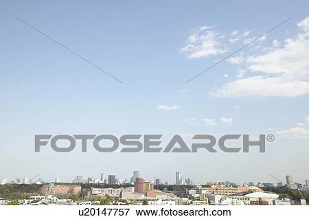 Stock Photo - Blue Sky Over Roppongi Hills. Fotosearch