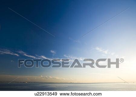 Blue Sky Over Tokyo Bay View Large Photo Image Stock Photo - Blue Sky Over Tokyo Bay. Fotosearch
