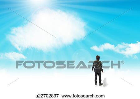 Businessman Sky Cloud Sunbeam Digital Composite View Large Photo Image Stock Photo - Businessman Sky Cloud Sunbeam Digital Composite. Fotosearch