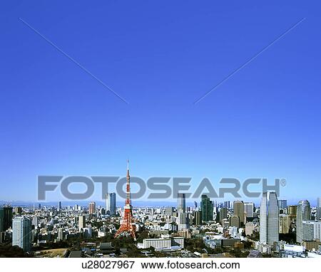 Stock Photo - Cityscape Tokyo Tower Skyscraper Architecture. Fotosearch