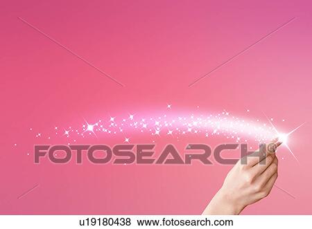 Stock Photo - Finger Drawing Shooting Star. Fotosearch