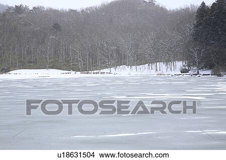 Frozen Lake View Large Photo Image Picture - Frozen Lake. Fotosearch