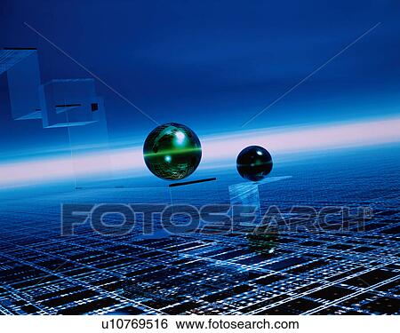 Stock Photograph - Futurist Image with Balls. Fotosearch
