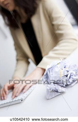Stock Image - Hands of woman using computer keyboard. Fotosearch