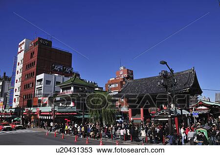 Kaminarimon Gate at Senso-ji Temple View Large Photo Image Stock Image - Kaminarimon Gate at Senso-ji Temple. Fotosearch