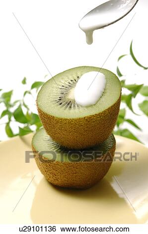 Stock Photograph - Kiwi and Yogurt. Fotosearch