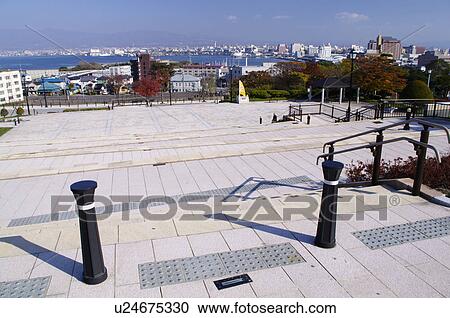 Stock Image - Motomachi Park Staircase Cityscape Sea. Fotosearch