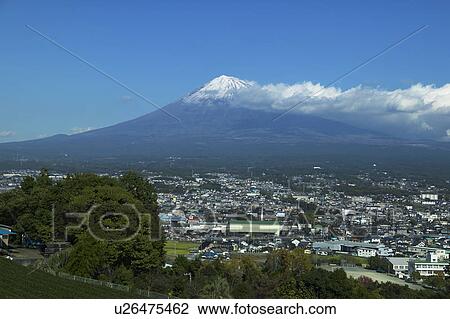 Stock Image - Mount Fuji and City. Fotosearch