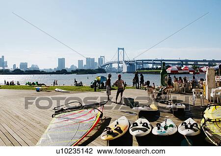 Odaiba Architecture Sea Beach Leisure Activity View Large Photo Image Stock Image - Odaiba Architecture Sea Beach Leisure Activity. Fotosearch
