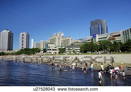 Stock Image - Odaiba Architecture Sea Beach Leisure Activity. Fotosearch