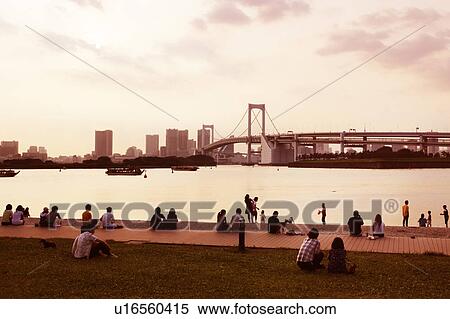 Stock Photography - Odaiba Architecture Sea Beach Leisure Activity. Fotosearch
