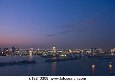 Stock Photo - Rainbow Bridge at Night. Fotosearch