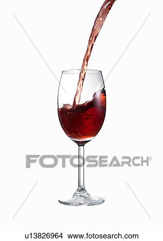 Picture - Red Wine Being Poured. Fotosearch