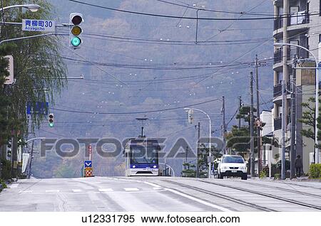 Stock Photography - Road Cable Car Transportation Car Hakodate City. Fotosearch