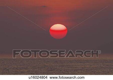 Picture - Sea Horizon Over Water Sunrise Sun Dramatic Sky. Fotosearch