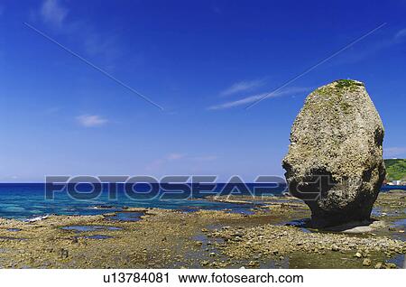 Stock Image - Shakotan Peninsula Beach Rock Formation Sea. Fotosearch