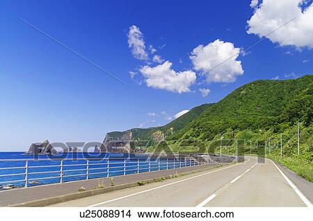 Picture - Shakotan Peninsula Coastline Rock Formation Road. Fotosearch