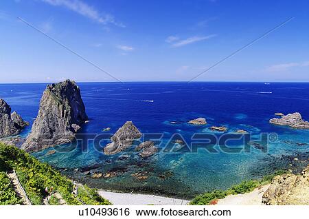 Shimamui Coastline Sea Rock Formation View Large Photo Image Stock Photograph - Shimamui Coastline Sea Rock Formation. Fotosearch
