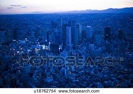 Shinjuku at Dusk View Large Photo Image Picture - Shinjuku at Dusk. Fotosearch