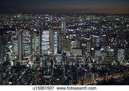 Stock Photo - Shinjuku Ward at Night. Fotosearch