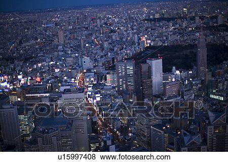 Stock Photo - Shinjuku Ward at Night. Fotosearch