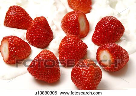 Stock Photography - Strawberries in Yogurt. Fotosearch